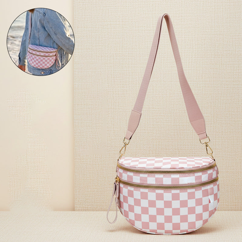 Women's Checkerboard Plaid Checkered Crossbody Bag