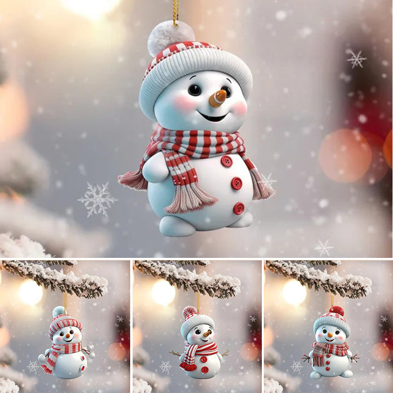 Acrylic Snowman Stacked Christmas Ornaments