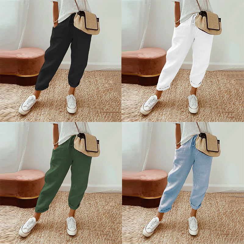 Solid Color Casual Pants