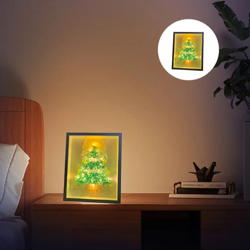 DIY Christmas tree crystal photo frame