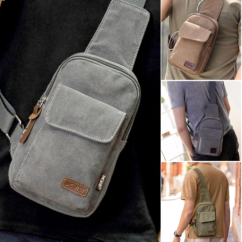 Canvas Crossbody Chest Bag