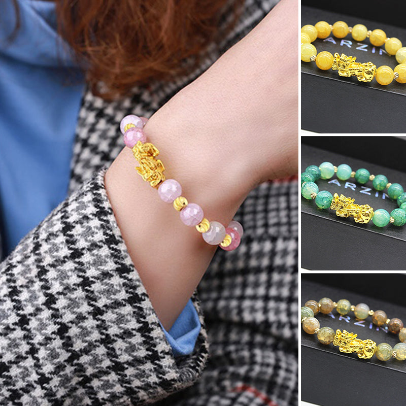 3D Hard Gold 99 Obsidian Sand Gold Pixiu Bracelet