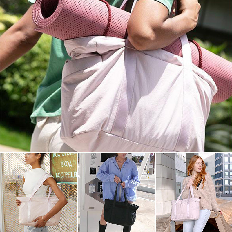 Women Tote Bag Shoulder with Yoga Mat Buckle