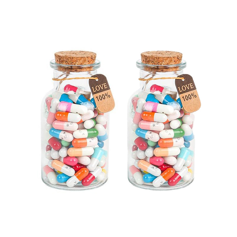 Custom 100 Capsules Letters Message In A Bottle (Mixed Color 🎁)