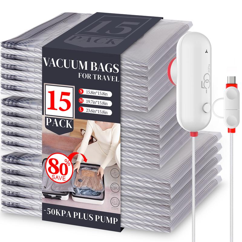 Travel Vacuum Storage Bags with USB Pump