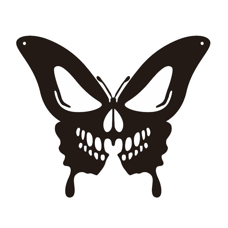 Metal Skull Butterfly Wall Decoration