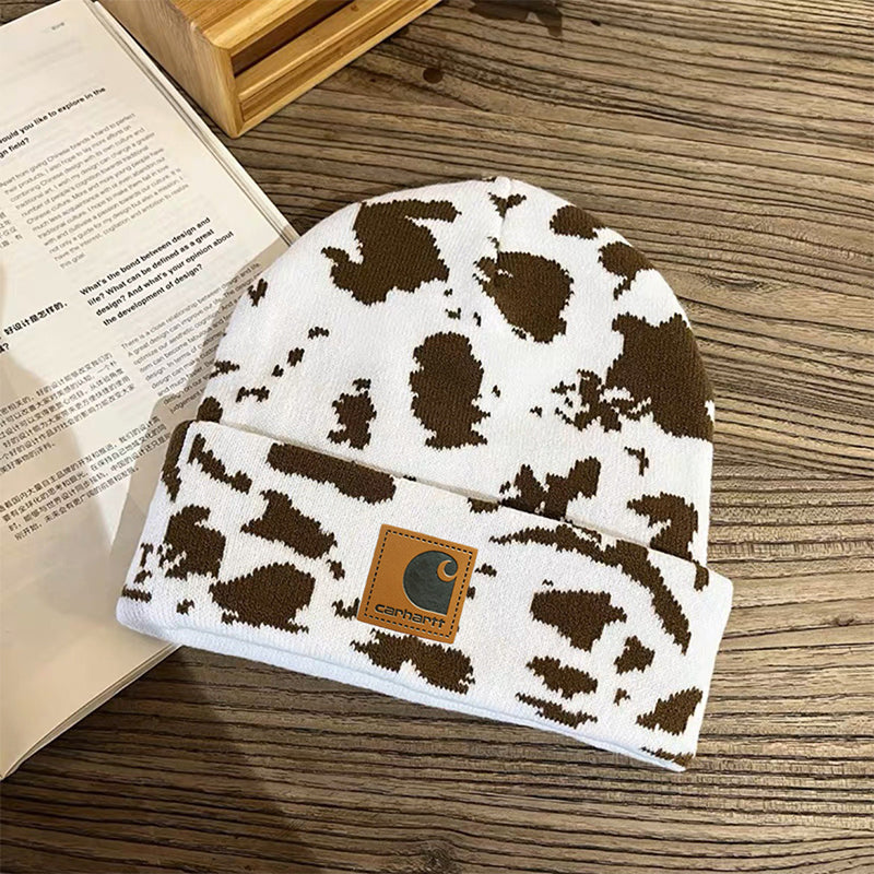 Cow pattern beanie