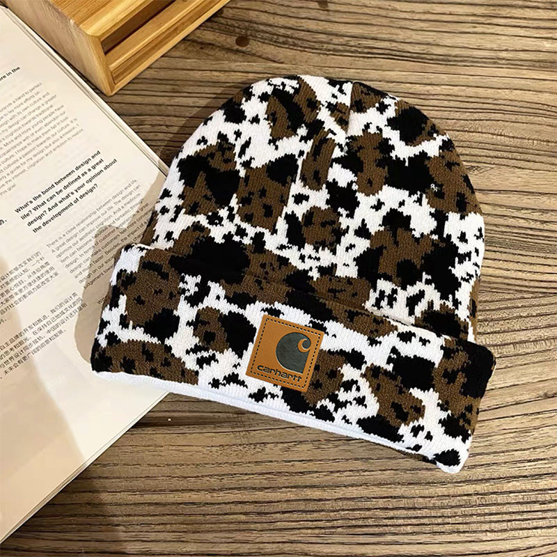 Cow pattern beanie