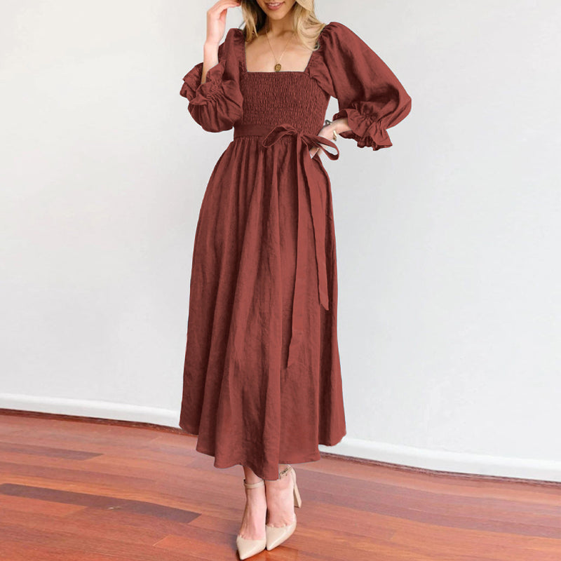 Lantern Sleeve Bandeau Dress