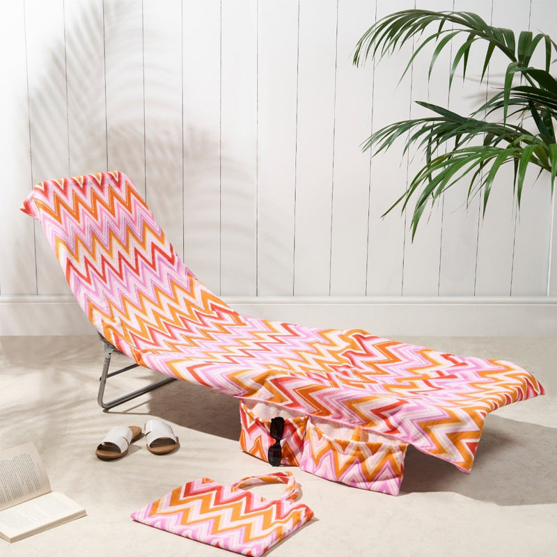 Beach lounge chair cover