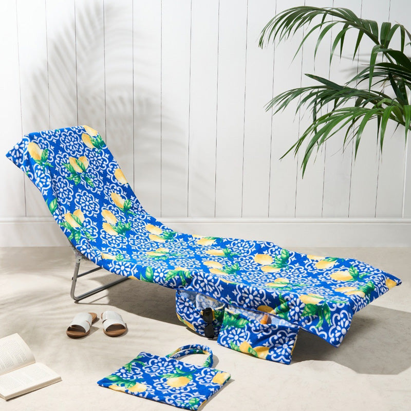 Beach lounge chair cover