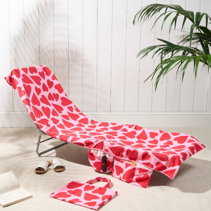 Beach lounge chair cover