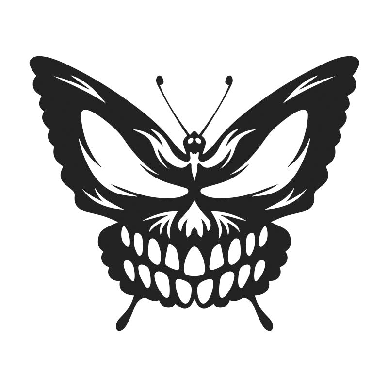 Metal Skull Butterfly Wall Decoration