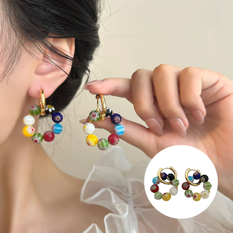 Bohemian Colorful Lucite Beads Earrings