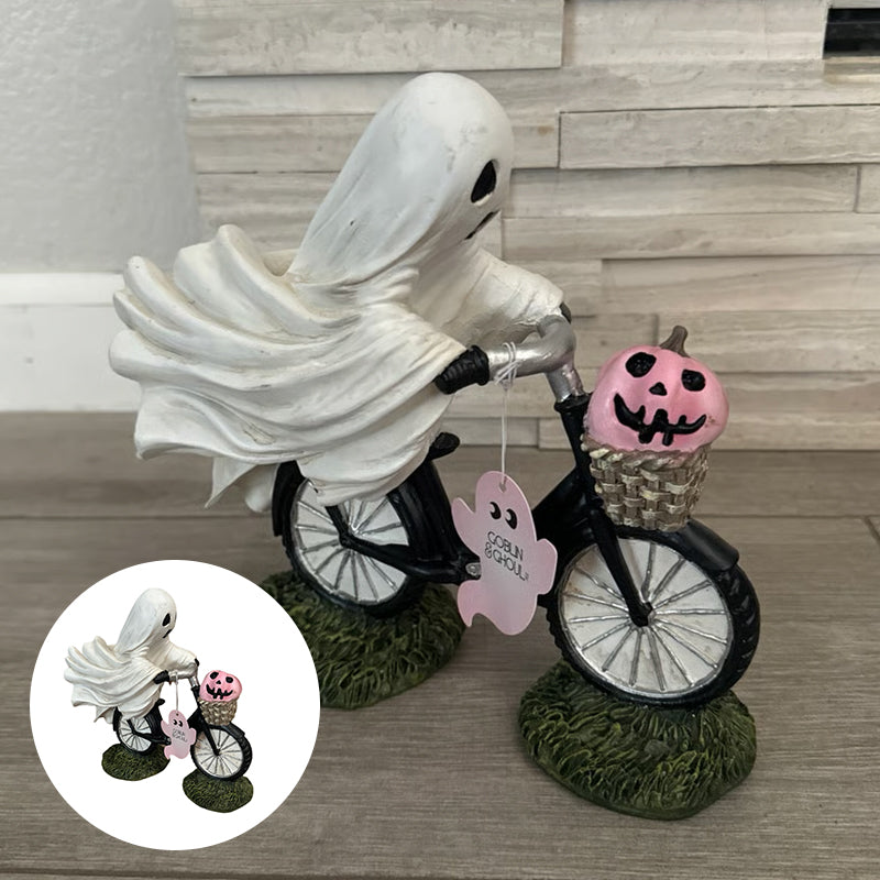 Cute Ghost Biker Figurine