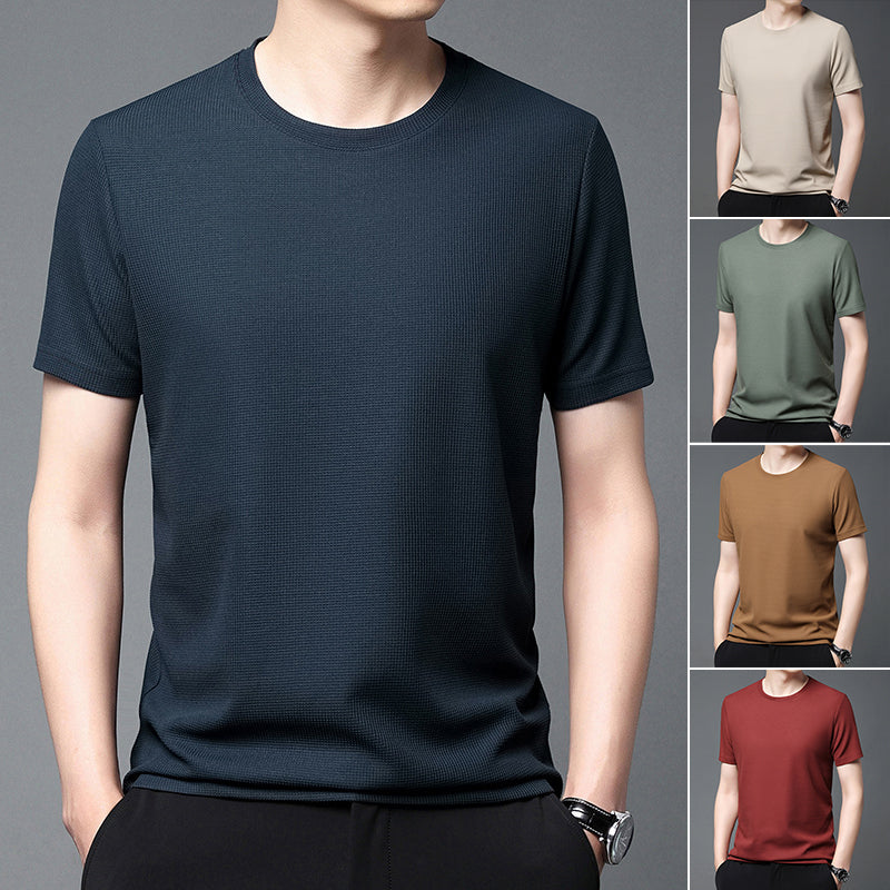 Waffle Woven Ice Silk Breathable T-Shirt