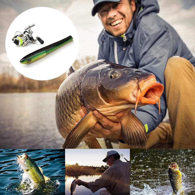 Mini Fish-shaped Portable Fishing Rod Kit