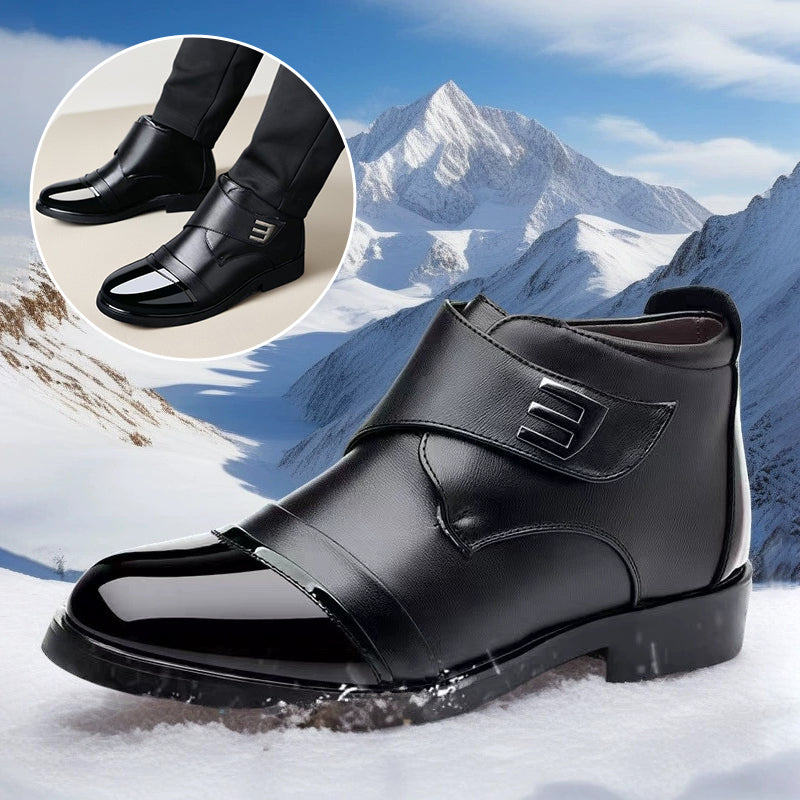 Men's Winter Leather Shoes Plush Warm Comfortable