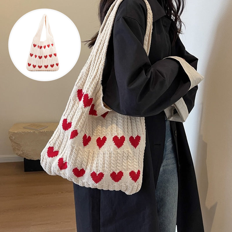 Knitted Love Tote Bag