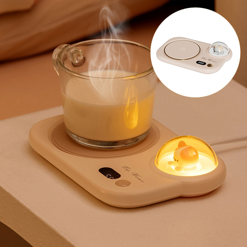 Heating cup warmer with light