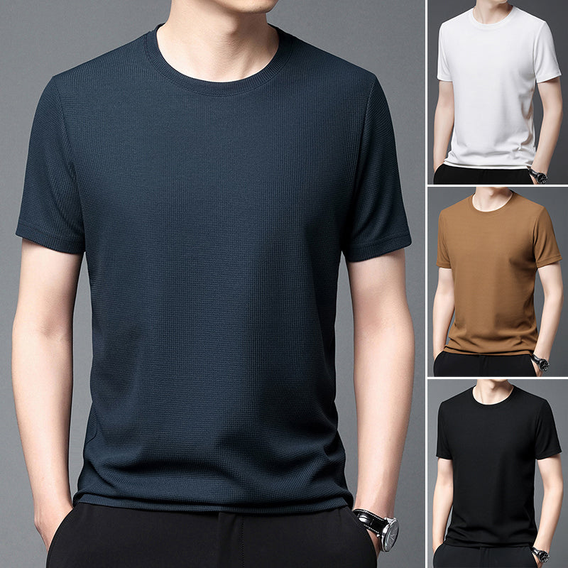 Waffle Woven Ice Silk Breathable T-Shirt