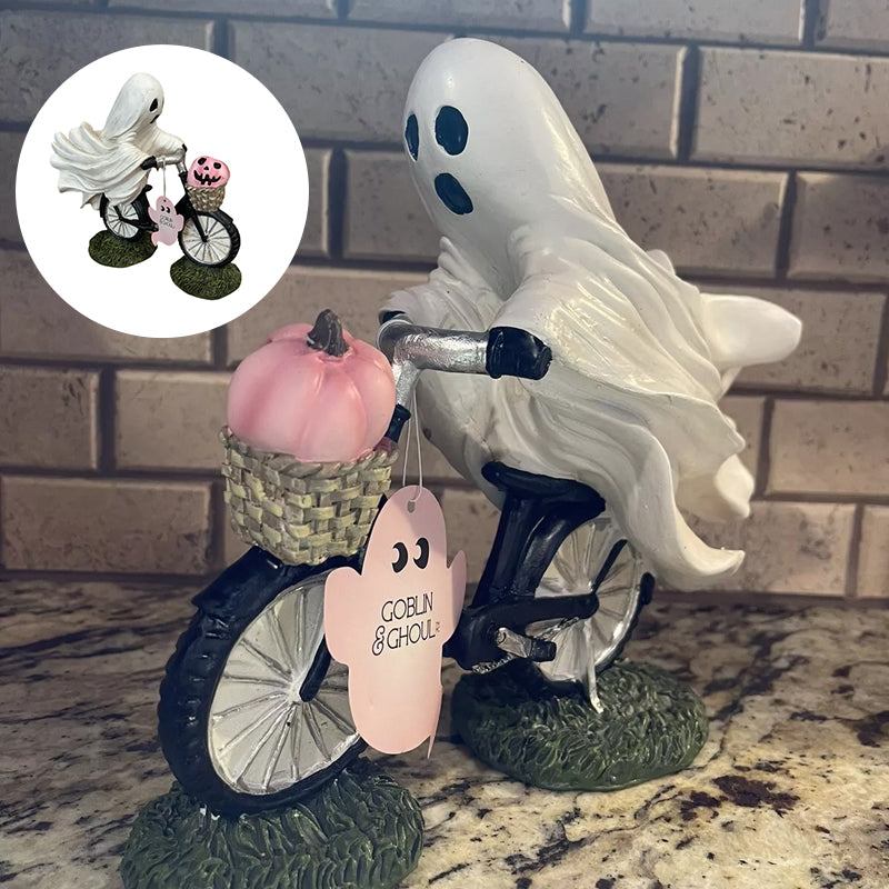 Cute Ghost Biker Figurine