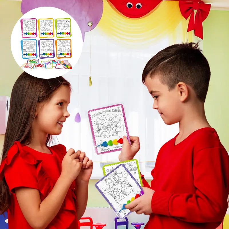 DIY Valentine’s Day Coloring Card Set