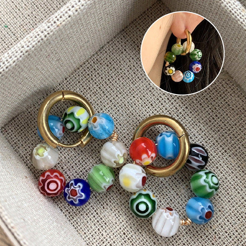 Bohemian Colorful Lucite Beads Earrings