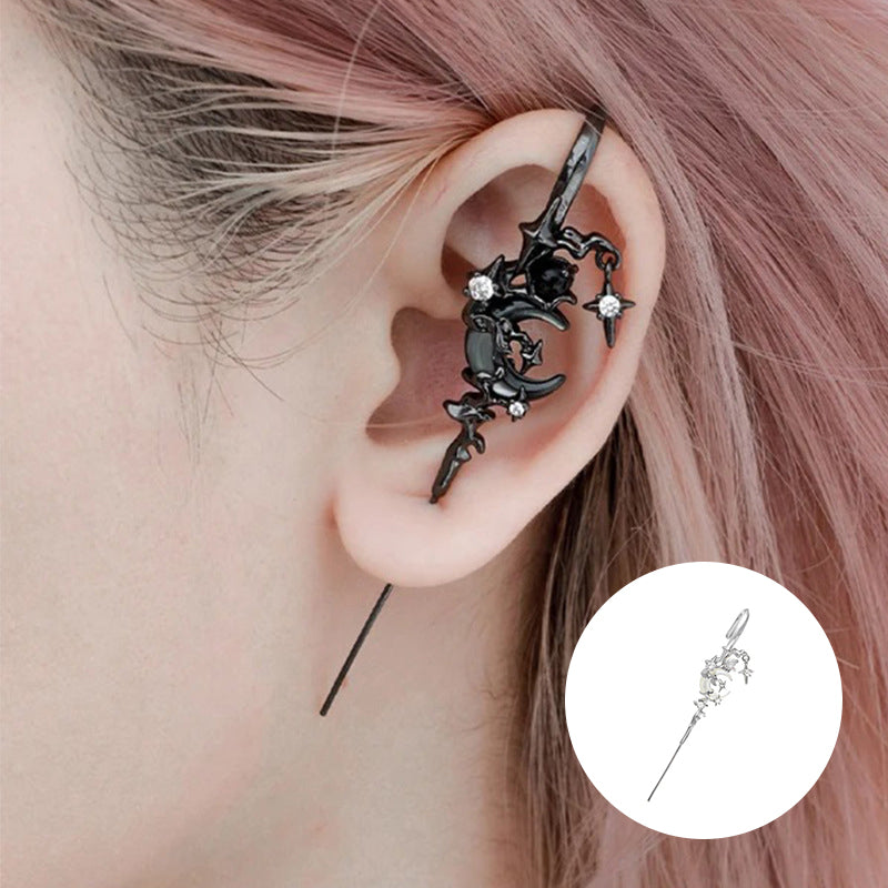 Moon Ear Hook Needle Piercing Earring