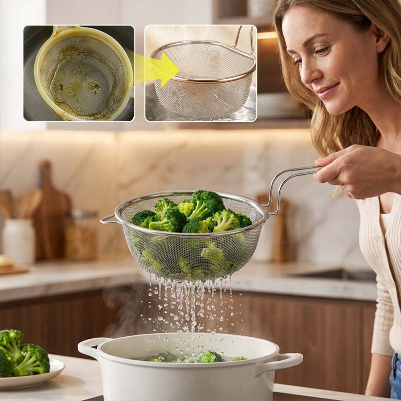 Sturdy Stainless Steel Mesh Strainer Basket
