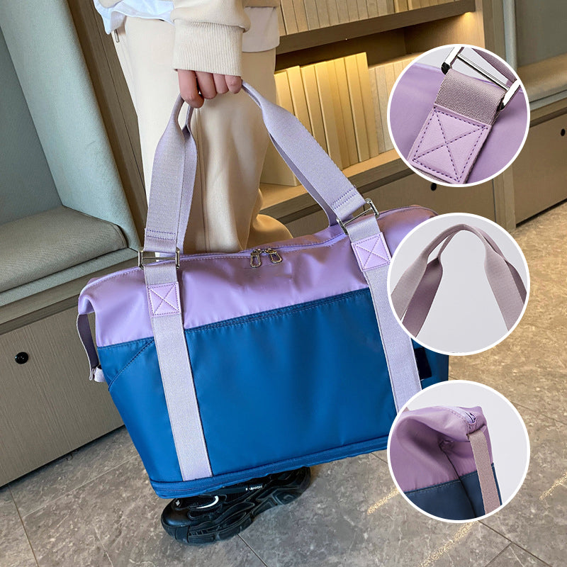 Contrasting Color Large Capacity Travel Bag