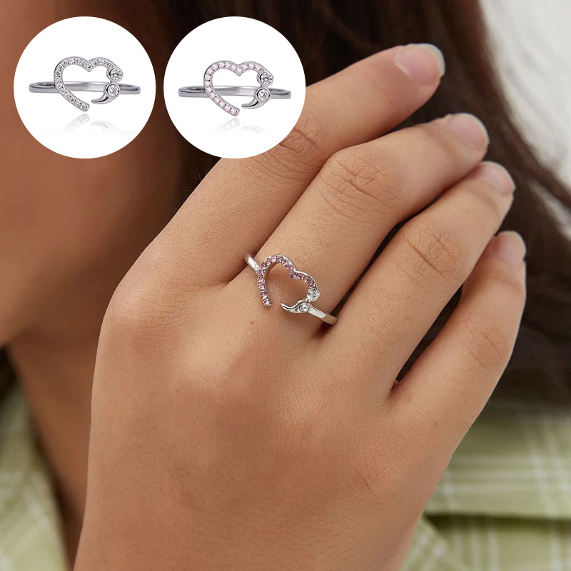 Open Heart Diamond Ring