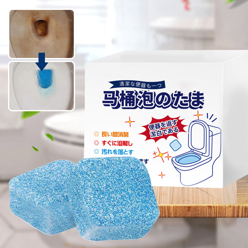 Effervescent tablets for cleaning toilets