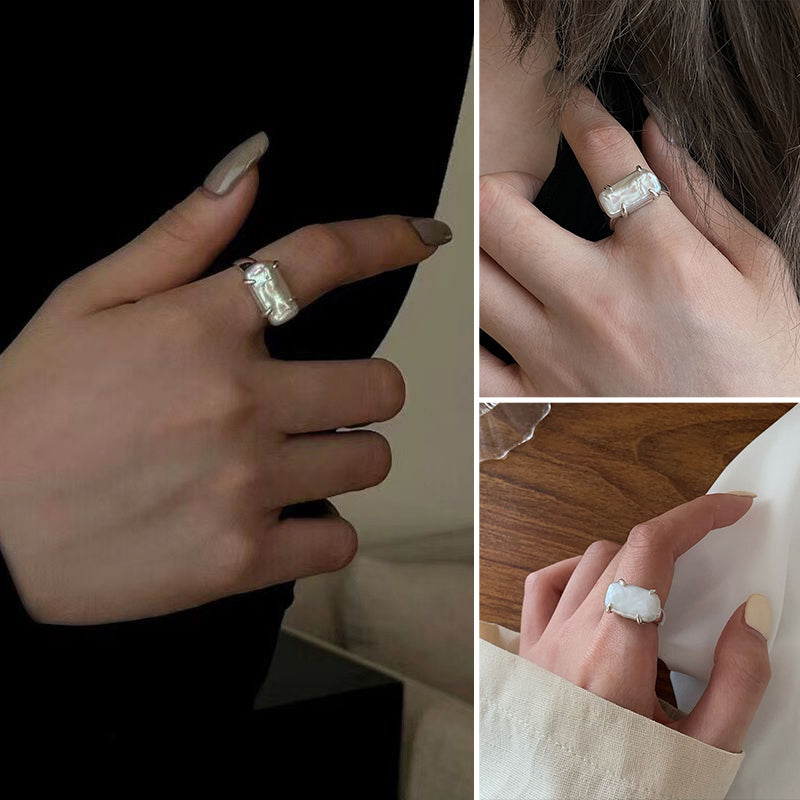 CLAW-SET BAROQUE PEARL RING