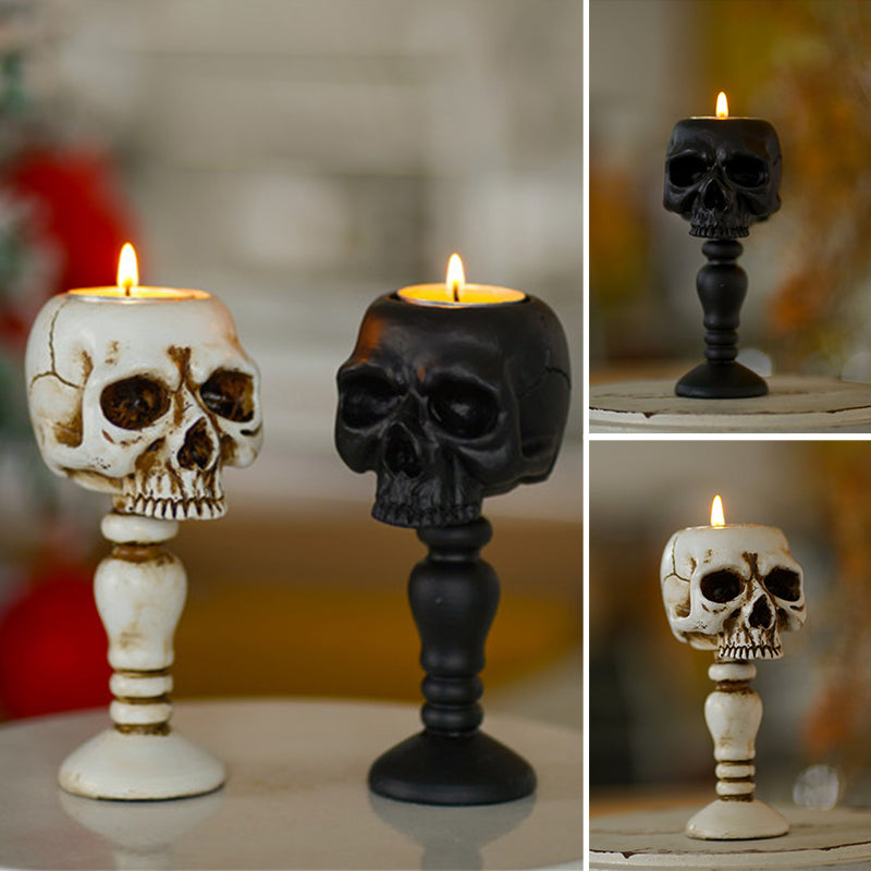 Cubic Skull Pillar Candle Holder