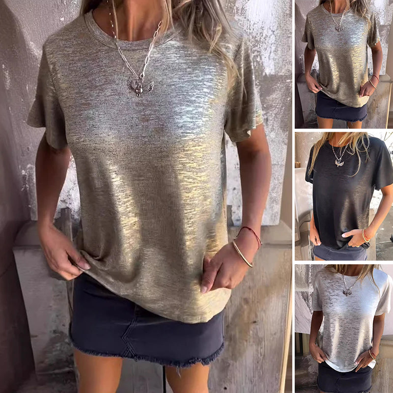 Gold Foil Short-sleeved T-shirt