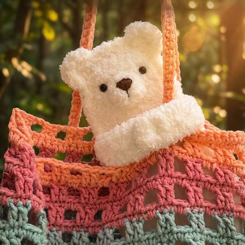 Wool crochet cute headphone bag pendant