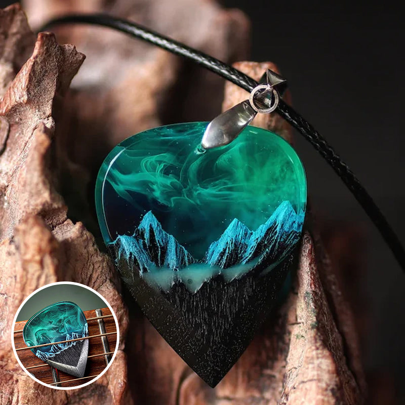 Northern Lights Guitar Pick Necklace