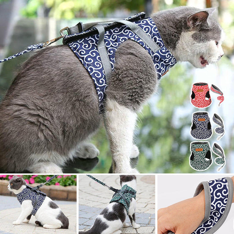 Cat Vest Harness and Leash Set to Outdoor Walking