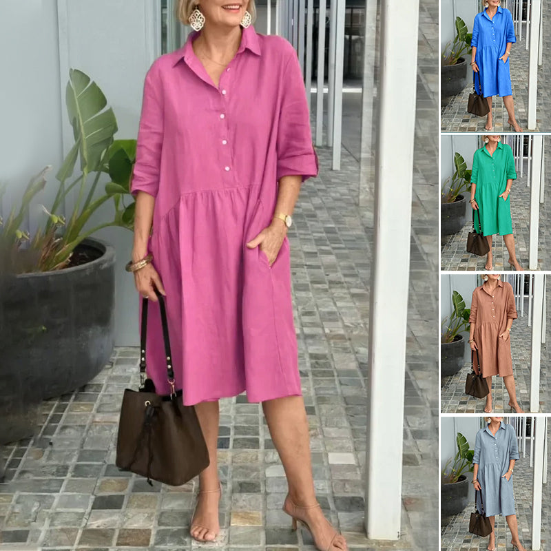 Women's Cotton Linen Casual Dress