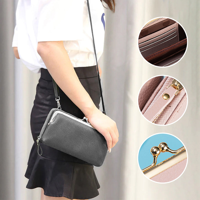 Multifunctional Kiss-lock Crossbody Phone Bag