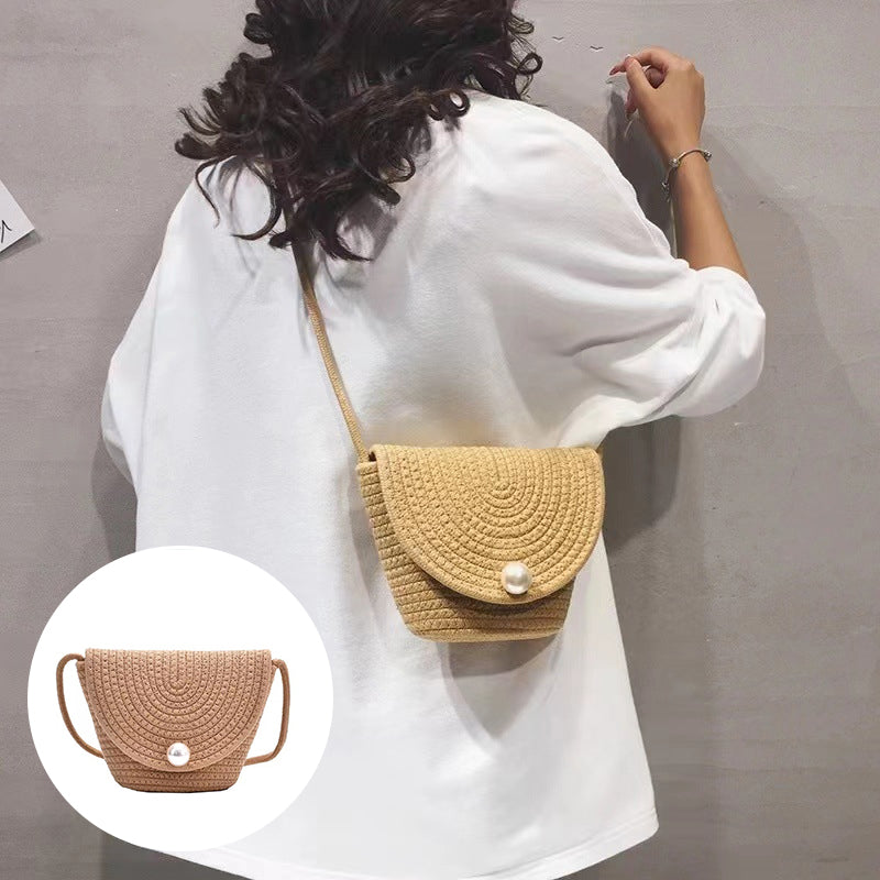 Cotton woven crossbody bag