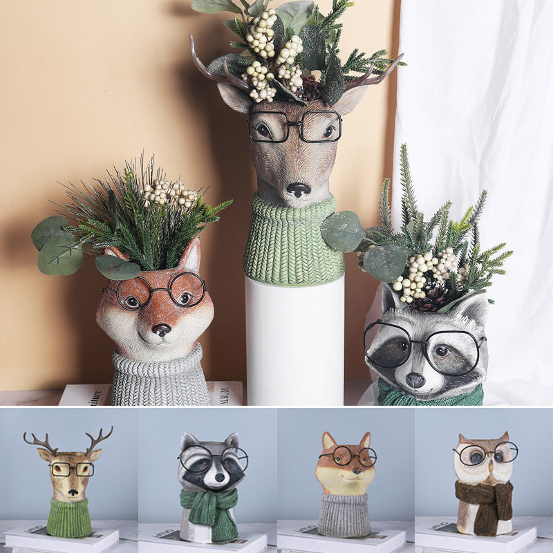 Resin Animal Flower Pot