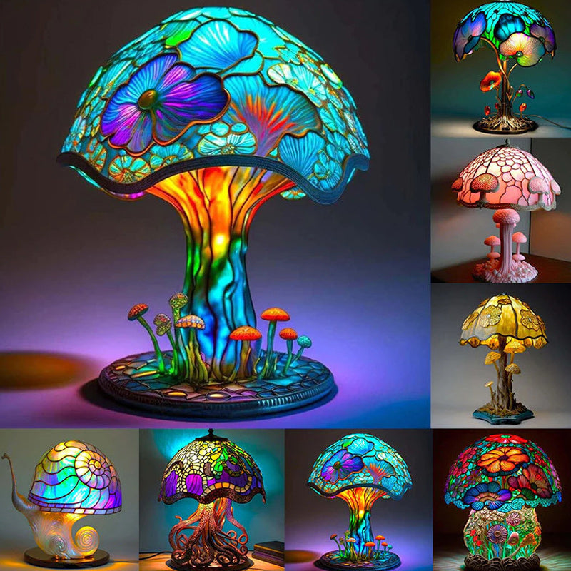 Stained Glass Plant Series Table Lamp