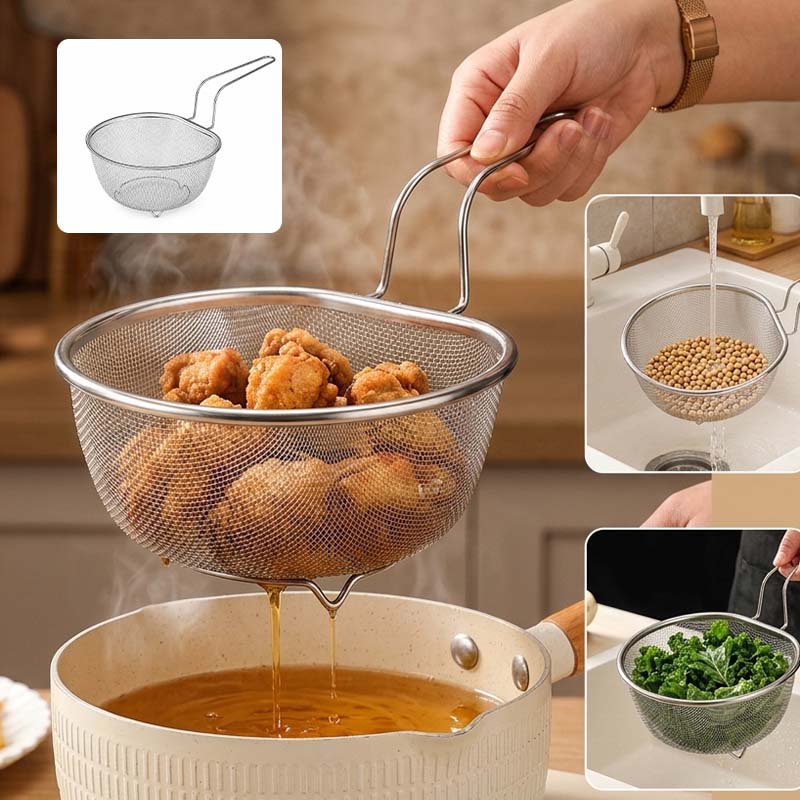 Sturdy Stainless Steel Mesh Strainer Basket