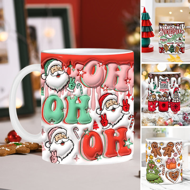 3D Christmas Gingerman Ceramic Coffee Mug