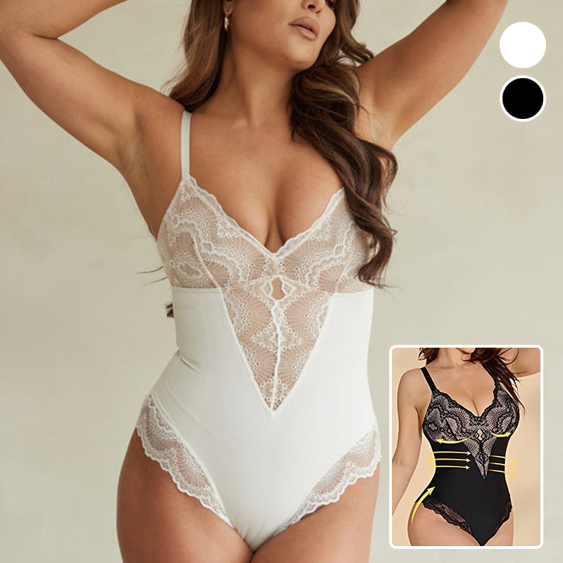 Deep V-Neck Lace Sexy Bodysuit