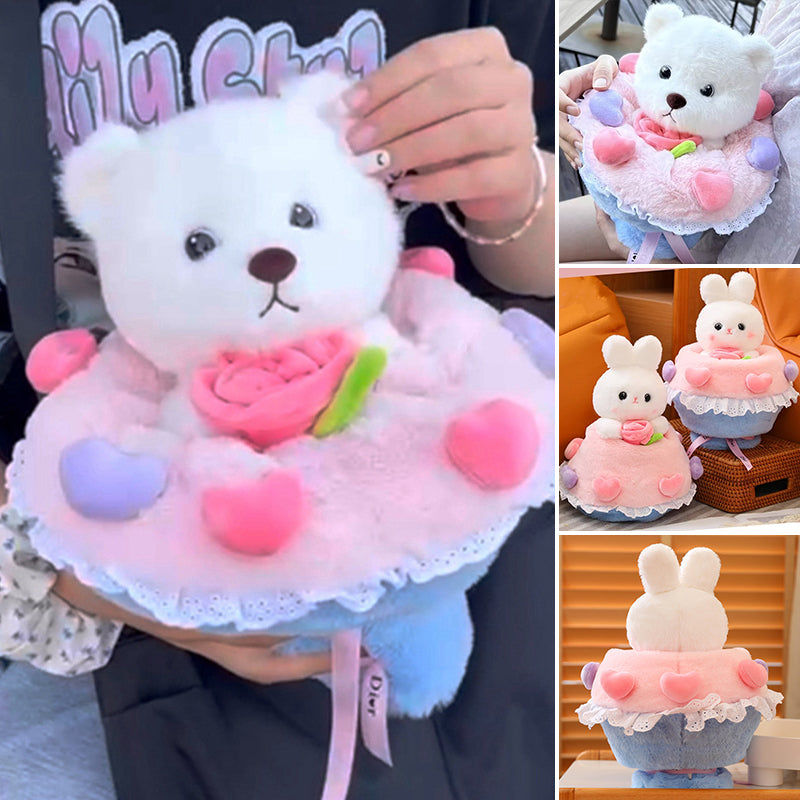 Flip Bunny/Bear Transformed into Flower Bouquet