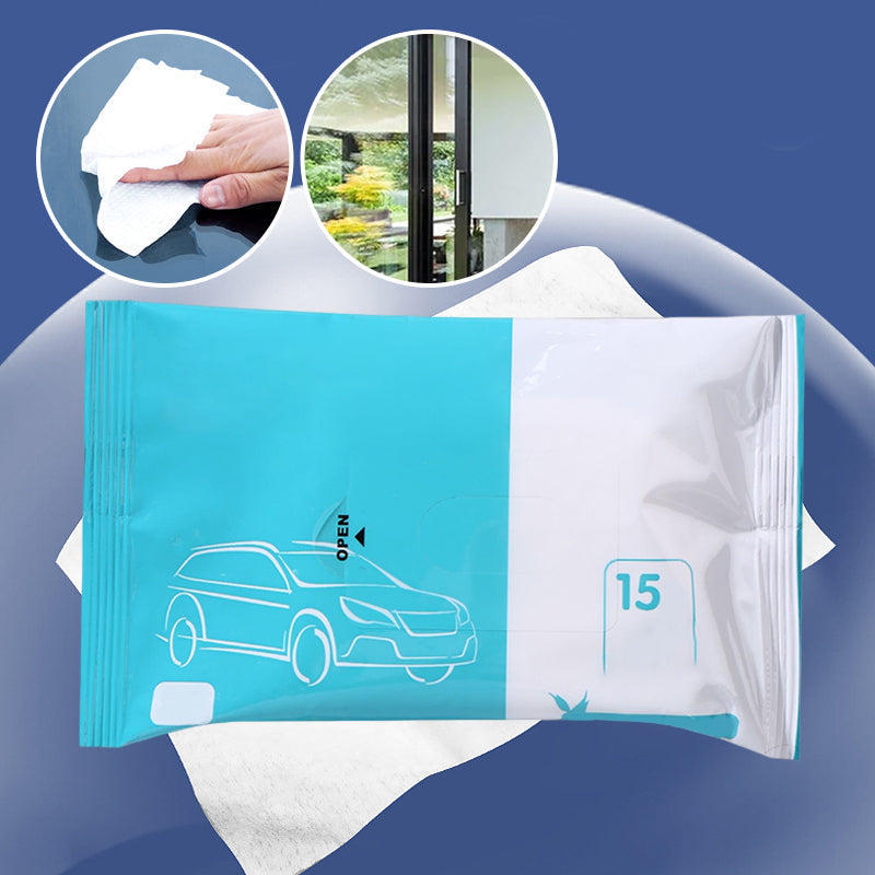 Wipes for removing oil films on car glass