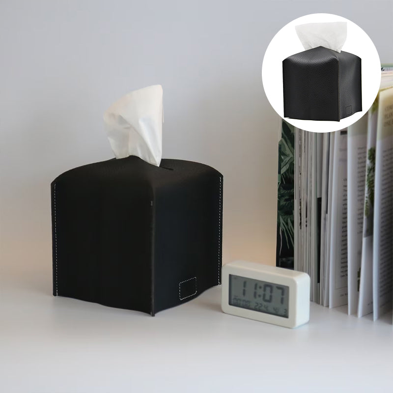 Square Leather Tissue Box Cover